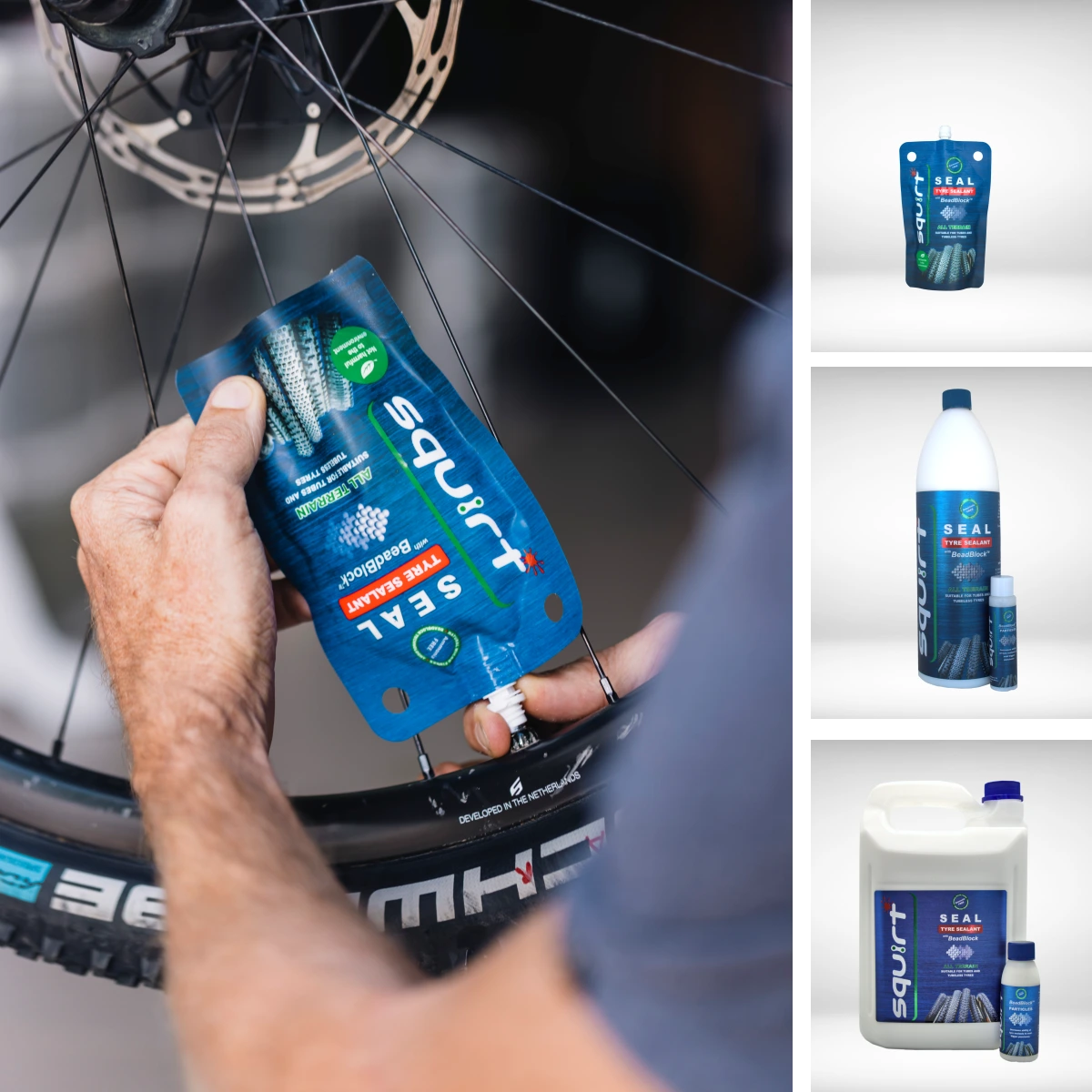 Préventif Squirt SEAL dans ses différents conditionnements